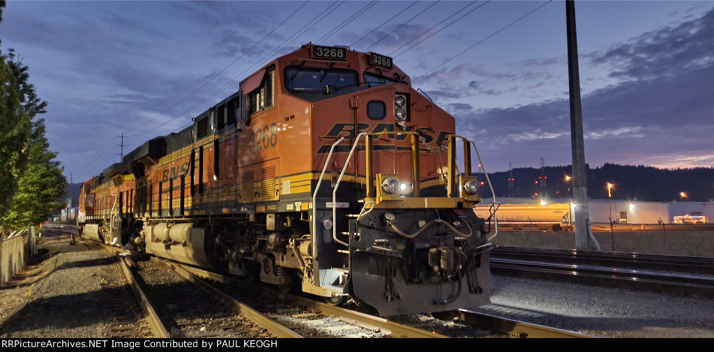 BNSF 3268 and BNSF 4303 Lead Motor for this Empty Grain Train Wait to Reverse into and hook up to Their Empty Grain Train